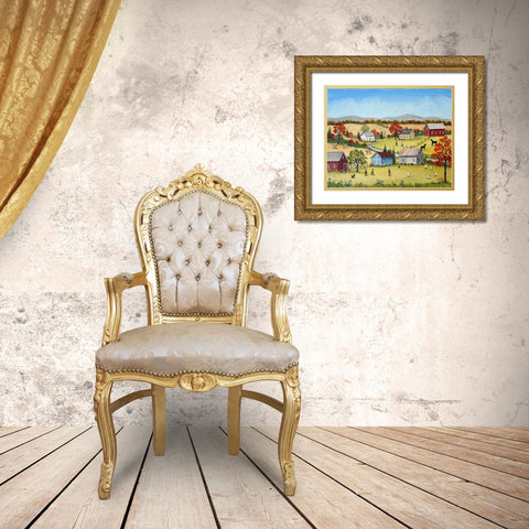 October Gold Ornate Wood Framed Art Print with Double Matting by Mark, Sharon