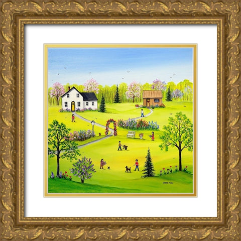 Spring is Blooming Gold Ornate Wood Framed Art Print with Double Matting by Mark, Sharon