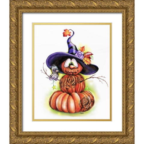 Jack O Man 2 Gold Ornate Wood Framed Art Print with Double Matting by Sheena Pike Art