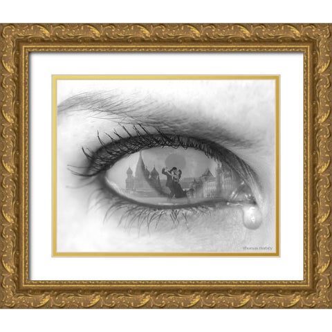 Tearful Encounter Gold Ornate Wood Framed Art Print with Double Matting by Barbey, Thomas