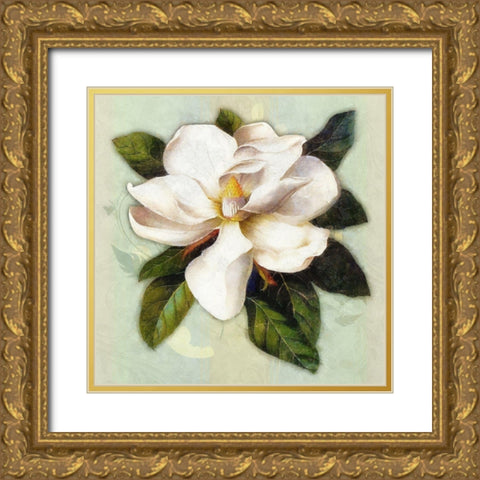 Nouveau Botanica Gold Ornate Wood Framed Art Print with Double Matting by Lavoie, Tina