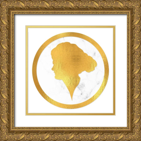 Gibson Girl Cameo left Gold Ornate Wood Framed Art Print with Double Matting by Lavoie, Tina
