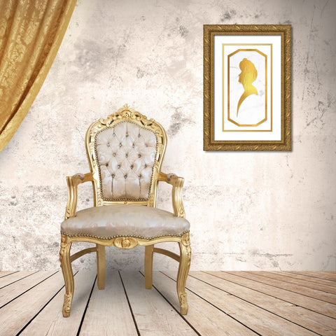 Gibson Girl Cameo Long left Gold Ornate Wood Framed Art Print with Double Matting by Lavoie, Tina