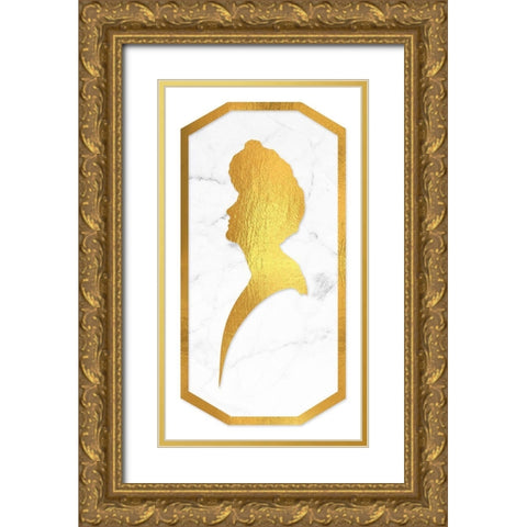 Gibson Girl Cameo Long left Gold Ornate Wood Framed Art Print with Double Matting by Lavoie, Tina
