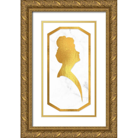 Gibson Girl Cameo Long right Gold Ornate Wood Framed Art Print with Double Matting by Lavoie, Tina