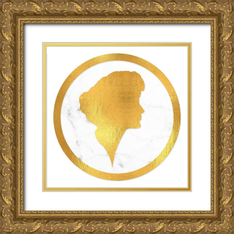 Gibson Girl Cameo right Gold Ornate Wood Framed Art Print with Double Matting by Lavoie, Tina