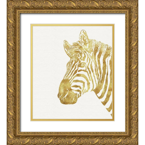 Gilt Zebra Gold Ornate Wood Framed Art Print with Double Matting by Lavoie, Tina