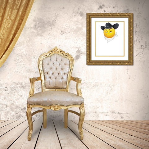 Born To Be A Cowboy Tee Gold Ornate Wood Framed Art Print with Double Matting by Lavoie, Tina