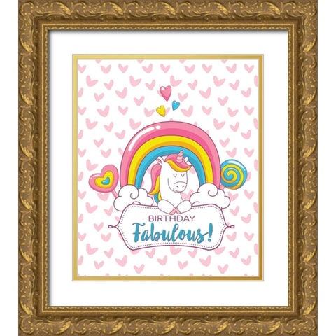 Birthday Fabulous Gold Ornate Wood Framed Art Print with Double Matting by Lavoie, Tina