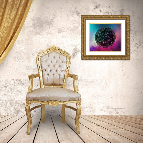 Nebula Sky Map horiz Gold Ornate Wood Framed Art Print with Double Matting by Lavoie, Tina