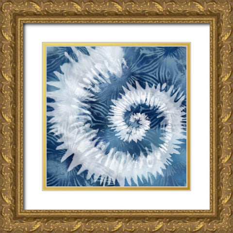 Indigo Tie Dye I Gold Ornate Wood Framed Art Print with Double Matting by Lavoie, Tina
