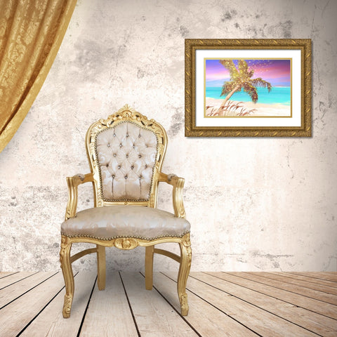 Starlight Beach Gold Ornate Wood Framed Art Print with Double Matting by Lavoie, Tina