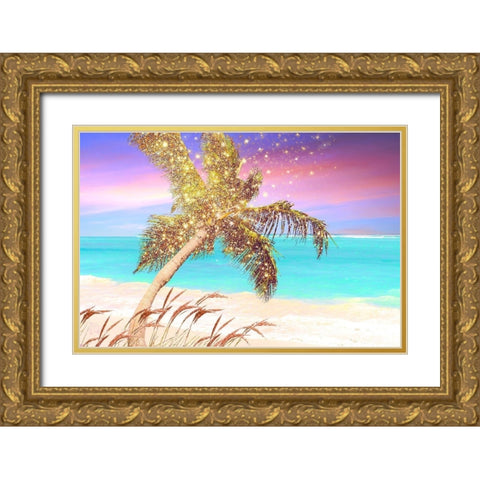 Starlight Beach Gold Ornate Wood Framed Art Print with Double Matting by Lavoie, Tina
