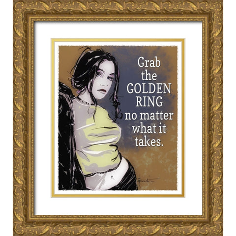 Grab Gold Ornate Wood Framed Art Print with Double Matting by TMBorenstein