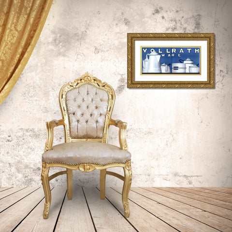 vintage cookware Gold Ornate Wood Framed Art Print with Double Matting by Vintage Apple Collection