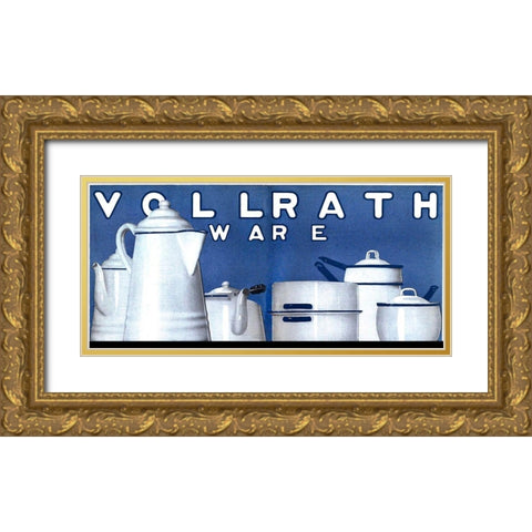 vintage cookware Gold Ornate Wood Framed Art Print with Double Matting by Vintage Apple Collection