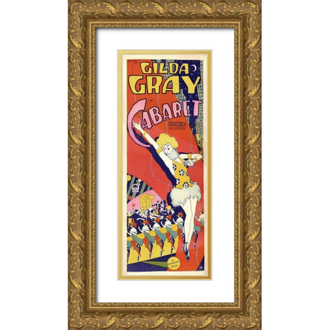 Gilda Gray Cabaret Gold Ornate Wood Framed Art Print with Double Matting by Vintage Apple Collection