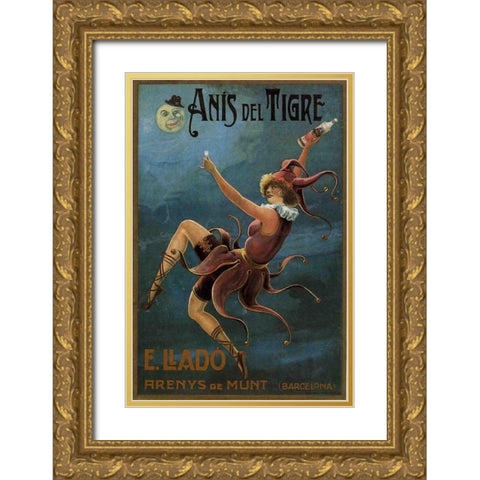 Anis Tirgre Gold Ornate Wood Framed Art Print with Double Matting by Vintage Apple Collection