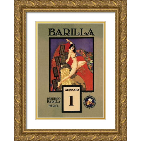 Barilla Gold Ornate Wood Framed Art Print with Double Matting by Vintage Apple Collection
