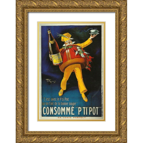 Consumme Gold Ornate Wood Framed Art Print with Double Matting by Vintage Apple Collection