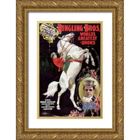 Madam Costello Gold Ornate Wood Framed Art Print with Double Matting by Vintage Apple Collection