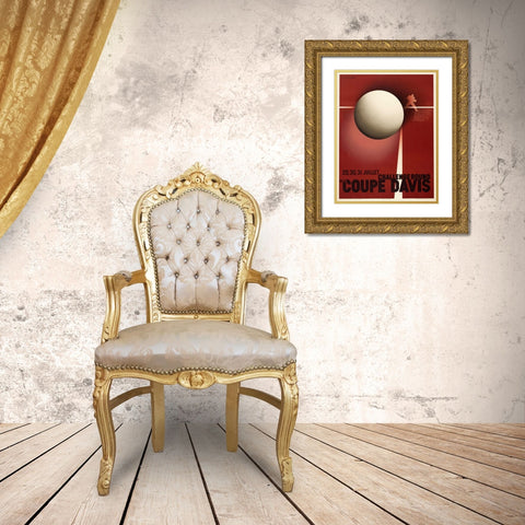 Coupe Davis Gold Ornate Wood Framed Art Print with Double Matting by Vintage Apple Collection
