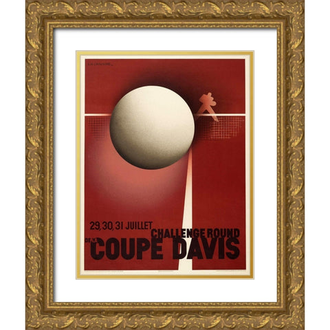 Coupe Davis Gold Ornate Wood Framed Art Print with Double Matting by Vintage Apple Collection