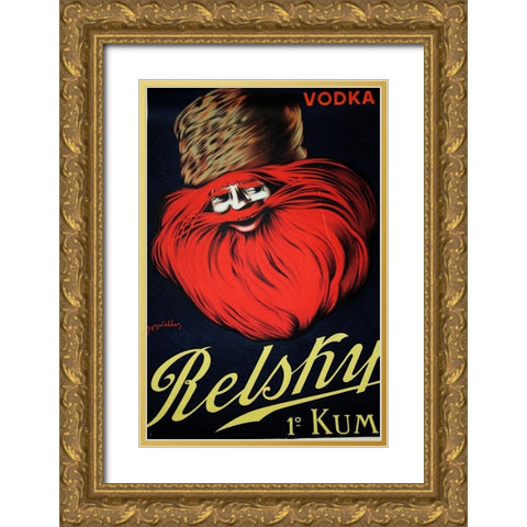 Belsky Vodka Ret Gold Ornate Wood Framed Art Print with Double Matting by Vintage Apple Collection