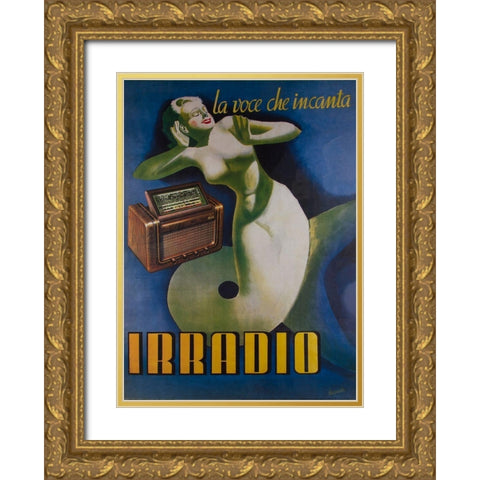 Irradio Gold Ornate Wood Framed Art Print with Double Matting by Vintage Apple Collection