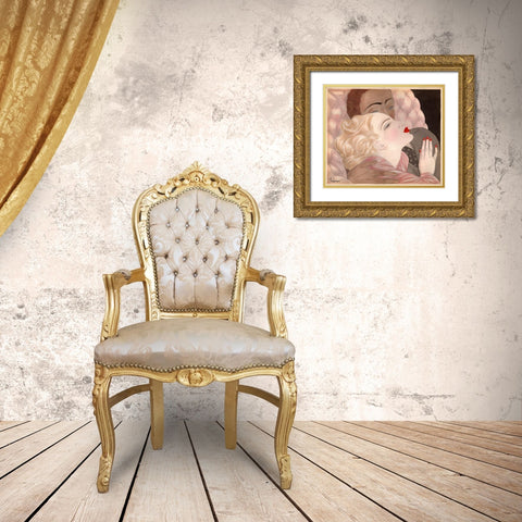 Love By Le Pape Gold Ornate Wood Framed Art Print with Double Matting by Vintage Apple Collection