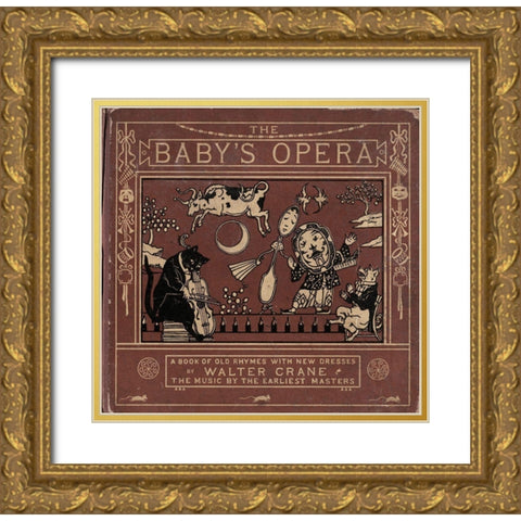 Babys Opera Gold Ornate Wood Framed Art Print with Double Matting by Vintage Apple Collection