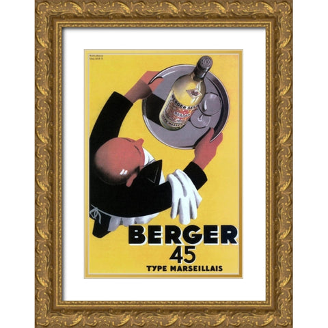 Berger 45 5000 Gold Ornate Wood Framed Art Print with Double Matting by Vintage Apple Collection