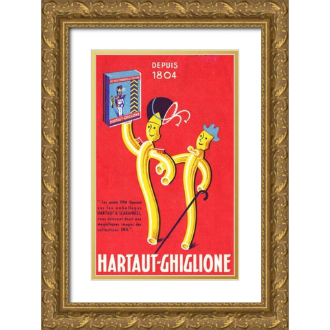 Italian Pasta Gold Ornate Wood Framed Art Print with Double Matting by Vintage Apple Collection