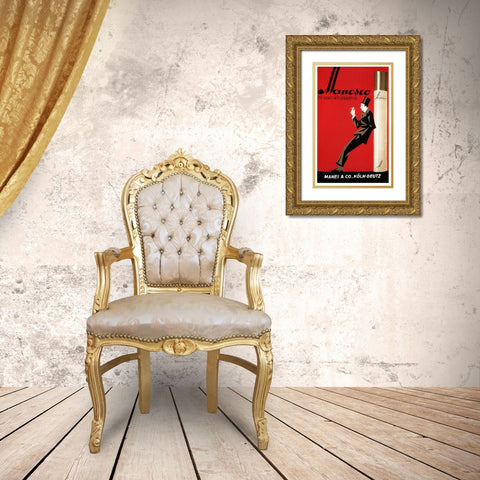 Manesco Gold Ornate Wood Framed Art Print with Double Matting by Vintage Apple Collection