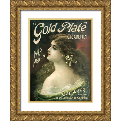 Gold Plate Gold Ornate Wood Framed Art Print with Double Matting by Vintage Apple Collection