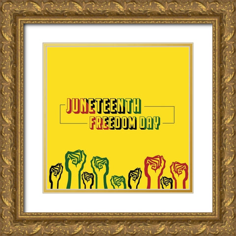 Till Were All Free Gold Ornate Wood Framed Art Print with Double Matting by Adebowale