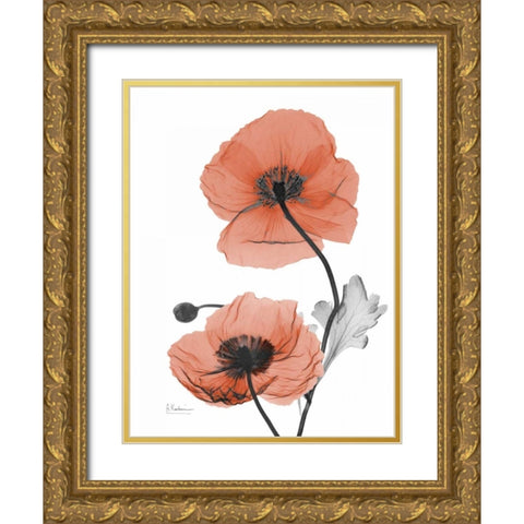 Soft Poppy Gold Ornate Wood Framed Art Print with Double Matting by Koetsier, Albert