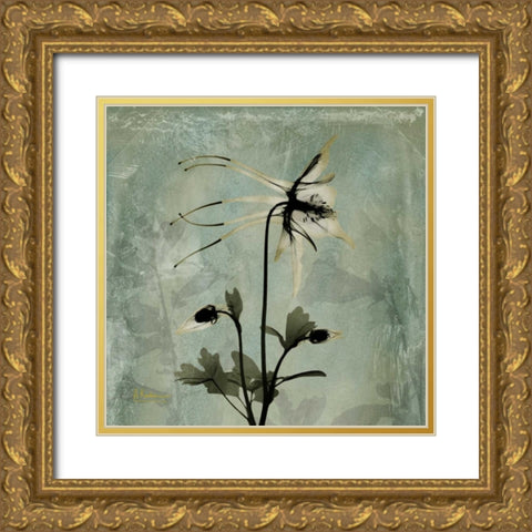 Columbine Gold Ornate Wood Framed Art Print with Double Matting by Koetsier, Albert