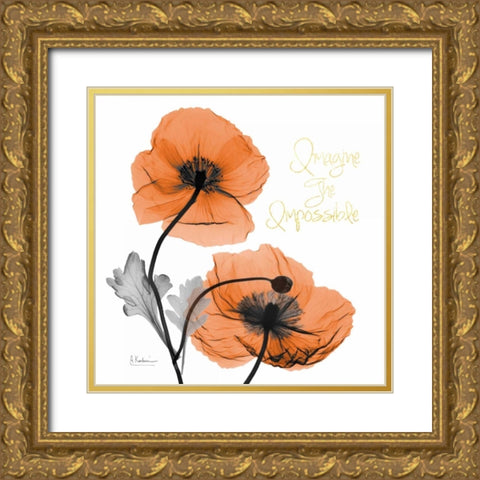 Impossible Iceland Poppy Gold Ornate Wood Framed Art Print with Double Matting by Koetsier, Albert