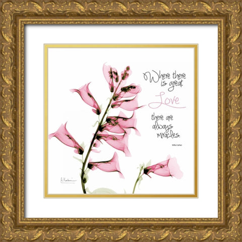 Great Love foxglove Gold Ornate Wood Framed Art Print with Double Matting by Koetsier, Albert