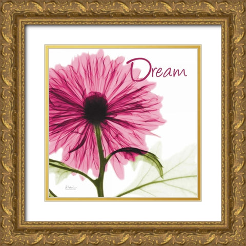 Pink Chrysanthemum Dream Gold Ornate Wood Framed Art Print with Double Matting by Koetsier, Albert