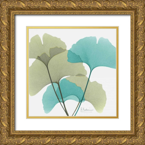 Gingko 1 Gold Ornate Wood Framed Art Print with Double Matting by Koetsier, Albert