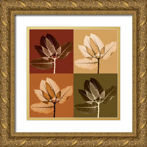 Harvest Leaves 1 Gold Ornate Wood Framed Art Print with Double Matting by Koetsier, Albert