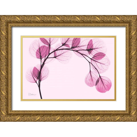 Pink Eucalyptus Gold Ornate Wood Framed Art Print with Double Matting by Koetsier, Albert