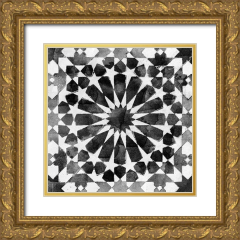 Black Tile Light 10 Gold Ornate Wood Framed Art Print with Double Matting by Saunders, Alonzo