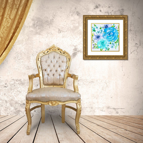 Floral Intensity 1 Gold Ornate Wood Framed Art Print with Double Matting by Vidal, Alicia