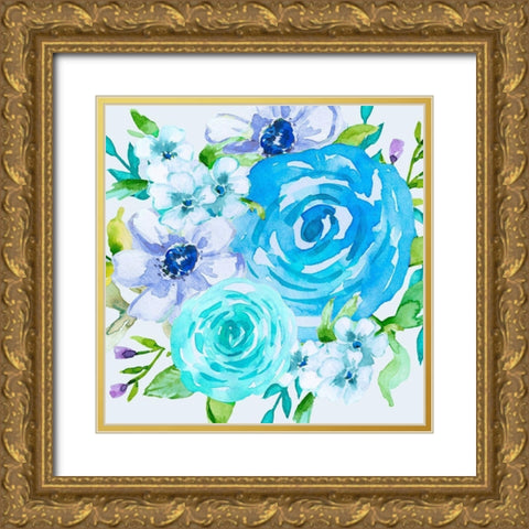 Floral Intensity 1 Gold Ornate Wood Framed Art Print with Double Matting by Vidal, Alicia