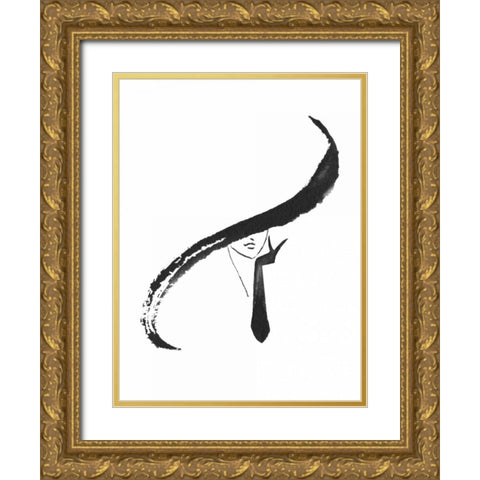 Derby Hat Gold Ornate Wood Framed Art Print with Double Matting by Zyburt, Alicia