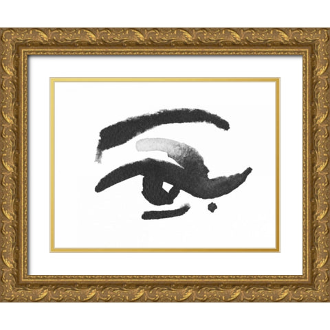 Inked Eye Gold Ornate Wood Framed Art Print with Double Matting by Zyburt, Alicia