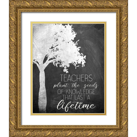 Plant the Seeds Gold Ornate Wood Framed Art Print with Double Matting by Bailey, Ann